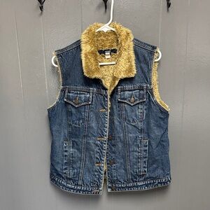Vintage GAP Faux Fur Vest in Mustard